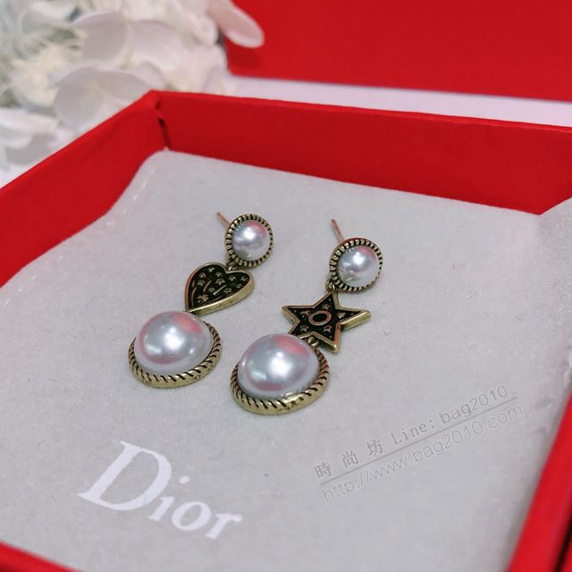 DIOR飾品 DIOR19年新款 迪奧心形做舊古銅色耳釘  zgbq1147